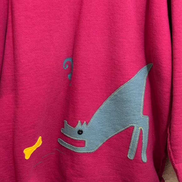 Magenta Sweater with Dog Design - Picture 2 of 4